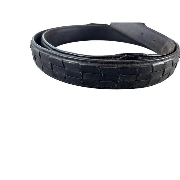 PGA Tour Belt Mens 38 Black Leather Woven Silver Buckle Western Golf Classic - Picture 3 of 16